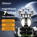 Qiman 8009 Rasoir à 7 têtes avec écran LED intelligent et base de recharge image 1