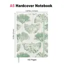 Jubiluu Carnet ligné A5 à couverture rigide en tissu avec marque-page et élastique - Ginkgo Imprint image 2