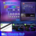 Dreamcolor Acrylic Interior Car LED Strip Light with Wireless APP, RGB 22 in 1 with 175 inches 593 LEDs Fiber Optic Ambient Lighting Kits, 16 Million Colors Sound Active Function Car Neon Lights image 3