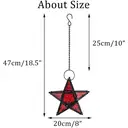 Red Glass Star Lantern Hanging Ornaments Set of 1 image 1