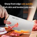 WANGMAZI Couteau à découper Cleaver - Série Shenmu Lu - Acier inoxydable 400 - Manche en noyer - 9,1 x 30,8 cm image 5