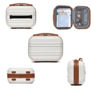 Kono Luggage Sets of 2 Piece Lightweight 20 inch ABS Hard Shell Travel Carry on Suitcase with TSA Lock + 12 inch Portable Hand Cabin Case (Cream White) image 1