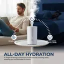 ROUNY Ultrasonic Air Humidifier MOS W3, 4L Top Fill Tank, 23W, 350ml/h Mist Output, 360° Cool Mist, ≤38dB Quiet Operation, Silver Ion Sterilization for Bedroom and Office image 2