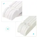 Wooden Hanger, 35x20x1.2cm, White and Silver, Set of 20 image 4