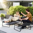 Outsunny Bain de Soleil Pliable transat inclinable 4 Positions Chaise Longue 3 Coussins fournis Noir image 1