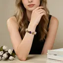 VoxorAI L8 Bracelet en cristal, quartz et améthyste naturels artisanal - Vert ambré image 4