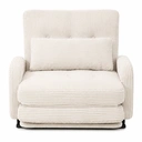 HomeMiYN Klappbarer Schlafsessel mit verstellbarer Rückenlehne und Kissen, 4‑Farben Auswahl Beige image 0