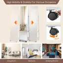 Costway Lockable Jewelry Cabinet Armoire with Built-in Makeup Mirror and 3-Color LED Lights-White image 3