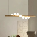 Homary Modern Linear Pendant Light Glass Globe 7-Light Kitchen Island Light image 1