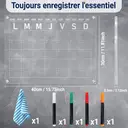 Alphynix Calendrier de réfrigérateur de cuisine, planificateur tableau blanc magnétique pour la maison et le bureau, marqueurs et chiffon inclus, idéal pour les rappels quotidiens et les rendez-vous, 1 pièce image 4
