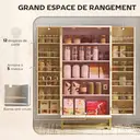 HOMCOM Buffet cuisine, meuble cuisine rangement, vaisselier moderne avec 12 étagères à portes, étagères réglables et double porte à lattes, pour salle à manger, salon, 58x29x119,5cm, blanc image 3