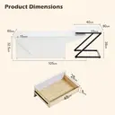 CLIPOP White High Gloss Coffee Tables for Living Room Set of 2 with Storage Drawer, Modern Rectangle Tea Tables, Centre Table image 4