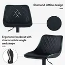 CLIPOP Swivel Bar Stools Set of 2 Faux Leather Padded Breakfast Dining Stools with Height Adjustable and Footrest, High Back Pub Stools for Kitchen Counter Island, Black image 7