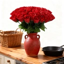 Yuejia 20 pièces 14 pouces/36 cm, roses artificielles uniques, décoration florale, fleurs artificielles, bouquets artificiels, fleurs en soie artificielles, fleurs artificielles (rouge) image 3