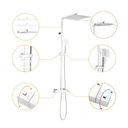 Ensemble de douche en acier inoxydable avec thermostat, hauteur réglable 96,5-130CM image 1