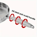 PURECOOK 304 Triple-Ply Stainless Steel Trimmed White-Gold Frying Pan Series | 1-Piece 20cm 304 Triple-Ply Stainless Steel White-Gold Frying Pan (Lid-Free, Trimmed Edges) image 5