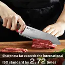 WANGMAZI Couteau de chef Santoku en acier Damassé, polyvalent pour trancher viande et légumes, outil de chef compact, essentiel et efficace pour la cuisine à domicile image 6