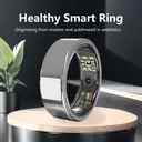 FitAlly Smart Ring Fitness Tracker, Titanium Health Monitoring Ring with Heart Rate, Blood Oxygen, Sleep Tracker & HRV, Activity & Calorie Tracking, Bluetooth 5.1 Smart Ring for iOS & Android, Silver Size 9 image 1