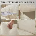 Canapé d'angle en L modulaire en chenille, 263 cm, 2 pièces, assise de 72 cm de profondeur, chaise longue, sans montage, avec coussins image 4