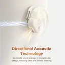 Edifier A6 Écouteurs ouverts Bluetooth 5.4, audio Hi-Res LDAC, appels clairs par IA, autonomie 40 h, IP55, blanc image 4