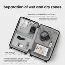 J.ZAO Valise à coque rigide de 26 pouces avec roulettes pivotantes - Grande capacité, mobilité facile - Blanc nuage image 7