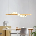 Homary Modern Linear Pendant Light Glass Globe 7-Light Kitchen Island Light image 2