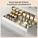 VIVREAL Ausziehbares Aufbewahrungsgestell – 2 weiße kleine bohrfreie Auszugskörbe aus Edelstahl, verstellbar 12,6–20,5 Zoll, einfache Montage, S32W*2 image 4