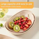 Double-layer snack tray, Material: PP plate + bamboo frame;.1 frame (15*22cm) + 1 plate (17*25*5.5cm) + 1 plate (18*26.5*6cm); Colors: Apricot image 3
