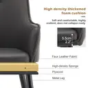 CLIPOP Occasional Dining Chairs Set of 2 Faux Leather Padded Kitchen Chair Accent Armchair with Backrest and Metal Legs, Lounge Living Room Reception Chairs 0224 grey 56*50*89 cm image 6
