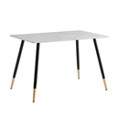 URBAN MEUBLE Table à manger rectangulaire effet marbre blanc - 110 x 70 x 75 cm image 0