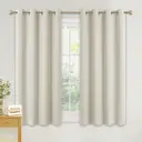 PONY DANCE Rideaux thermiques à œillets, 117 x 137 cm, lot de 2 panneaux, beige clair image 1