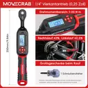 Movecrab Digitaler Drehmomentschlüssel 1-20 Nm Bereich mit doppeltwirkender Ratsche ±2 % Genauigkeit mit Vibrationsalarm und LED-Warnanzeige image 6