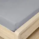 NightComfort Fitted Sheet Non Iron Polycotton Deep Fit 45cm Cool Grey Double image 2