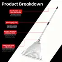 MADLAND The 15-tine leaf rake, when unfolded, measures 160 centimeters in length and 67 centimeters at its widest point image 3