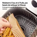ochama x J.ZAO Papier pour Friteuse à Air - 100 Feuilles de Papier Cuisson Jetable, Résistant à la Chaleur, Qualité Alimentaire, Essentiel pour Friture à Air, Cuisson et Conservation - Accessoires de Cuisine - 1 Pack de 100 pièces image 5