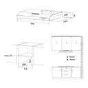 Ciarra Slimline 60cm Cooker Hood for Cabinet Mounting – Black Housing, Compact Build, Dual Venting Option, Push-Button Control image 5