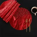 6pcs, Red,Sea Flower PVC Round Placemat, Holiday Table Decoration Placemats, Vase Mats, Party Wedding Placemats image 4