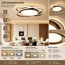LED Deckenlampe Ø53cm,Dimmbar mit Fernbedienung für Wohnzimmer 62W 3000-6500k, LED fest integriert, Modern Runde Wohnzimmer Schlafzimmer Arbeitszimmer Esszimmer Dekoration Lampen, Mit Speicherfunktion.Lichtfarbe- und Helligkeit einstellbar Schwarz image 2