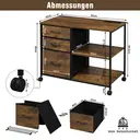 WOLTU Mobiler Aktenschrank, Metallaufbewahrung mit Rollen, Steckdosen und USB-Anschlüsse, 3-Schubladen-Organizer für Büro und Zuhause, 80x40x66 cm, ASK07hov image 6