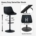 CLIPOP Swivel Bar Stools Set of 2 Faux Leather Padded Breakfast Dining Stools with Height Adjustable and Footrest, High Back Pub Stools for Kitchen Counter Island, Black image 6