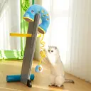 ZEZE Retro Telephone Shaped Pet Cushion, Soft Plush Cat Dog Mat (Blue/Yellow) image 1