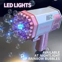 Children's 40-Hole Outdoor Toy Foam Maker with Lights and Bubble Machine - Pink and White image 6