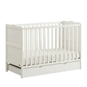mcc direct White Wooden Orlando Baby Cot Bed & Rollaway Drawer & Aloe Vera Water Repellent Mattress (Cream White) - Orlando image 5