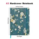Jubiluu A5 Hardcover Notebook with Lined Pages - 96 Sheets (100g offset paper), Bookmark & Elastic Band -Classic Cream Ruled Journal for Writing, School, Office, and Gifts-Slate Blue Floral Cluster image 2