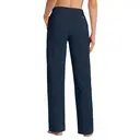 Willit Women's Cotton Sweatpants Open Bottom Yoga Sports Straight Leg Pants with Pockets Navy Blue L image 4