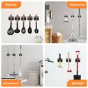 GARTOL 6 Piece Tool Holder, Broom Holder Wall, Garden Tool Holder, Wall Mount for Mop, Broom, Shovel, Tools image 6