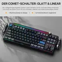 KEYSME Lunar 01 80%-Tri-Mode mechanische Tastatur, US-QWERTY-Layout, Gasket-Mount-Tastatur mit Rhythmusbeleuchtung, Hot-Swap-Schalter, programmierbarer Drehregler, PBT-Tastenkappen & 4000-mAh-Akku, Schwarz image 7