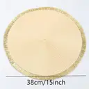 Lot de 6 sets de table tressés en fil brillant PP 38 cm - Beige/Doré image 6