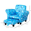 HOMCOM Toddler Chair Children's Armchairs Wood Frame w/ Footrest Anti-Slip Legs High Back Arms for Bedroom Playroom Cute Clou image 6