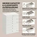 JOYFURNOS Schmuck-Organizer mit Schubladen, 8-stöckige Aufbewahrungsbox, Große Kapazität, Moderne Geschenkidee, Für Schlafzimmer, Weiß image 6